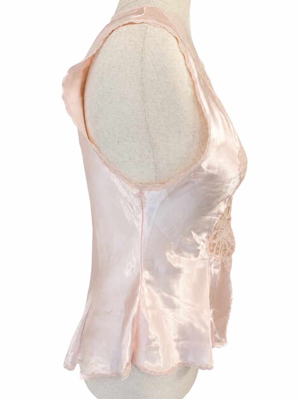 Vintage Victoria's Secret Gold Label Pink Satin Lace Chemise Top Med - Picture 2 of 12
